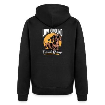Teckel de race de chien drôle - Veste à capuche bio Premium Unisexe - noir - Dos - Nico (187cm)