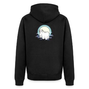 Moon cow at the fog bow - Unisex Premium Organic Zip Hoodie - black - Back - Nico (187cm)