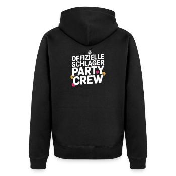 Schlager Party Crew Mallorca Festival JGA Malle - Unisex Premium Bio Zip Hoodie - Schwarz - Hinten - Nico (187cm)