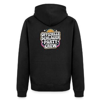 Schlager Party Crew Mallorca Festival JGA Malle - Unisex Premium Bio Zip Hoodie - Schwarz - Hinten - Nico (187cm)