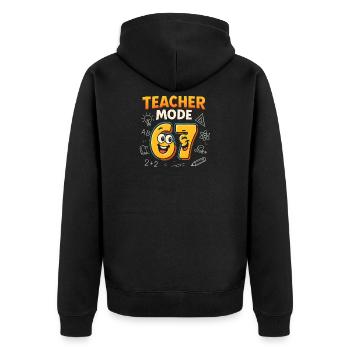 Six Seven 67 Teacher Fashion School Humor Funny Meme - Unisex Premium Organic Zip Hoodie - black - Back - Nico (187cm)