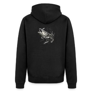 Brochet pêcheur - Veste à capuche bio Premium Unisexe - noir - Dos - Nico (187cm)