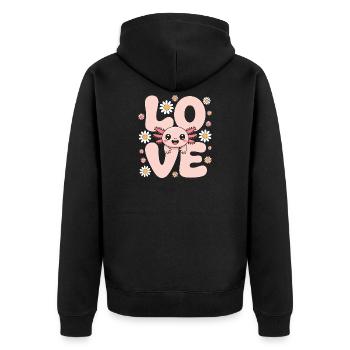 Pastel Love Kawaii Daisy Creature - Unisex Premium Organic Zip Hoodie - black - Back - Nico (187cm)