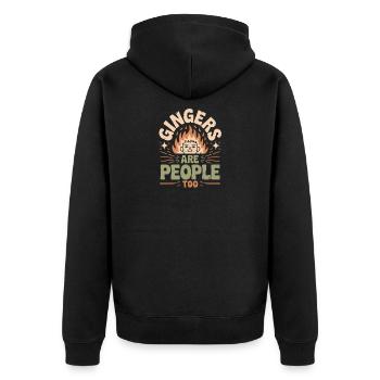 Les rouquins sont aussi des gens - Veste à capuche bio Premium Unisexe - noir - Dos - Nico (187cm)