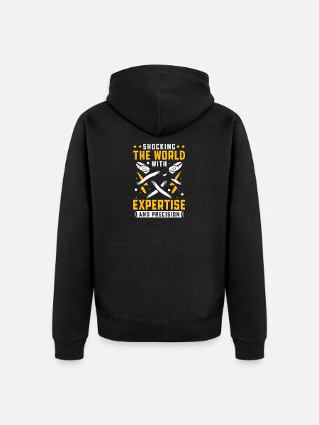 Electrician, Electronics Technician, Electrician - Unisex Premium Organic Zip Hoodie - black