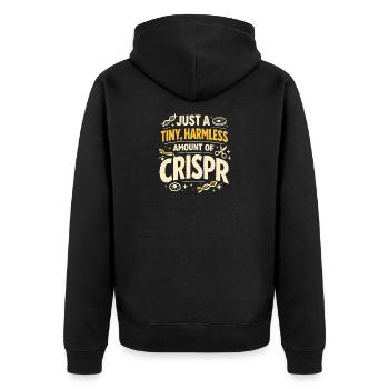 Un peu de CRISPR | Humour génétique - Veste à capuche bio Premium Unisexe - noir - Dos - Nico (187cm)