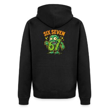 Six Seven 67 Humour d’horreur zombie Cerveau italien - Veste à capuche bio Premium Unisexe - noir - Dos - Nico (187cm)