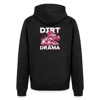 Quad ATV Woman Girl Four Wheeler - Unisex Premium Organic Zip Hoodie - black - Back - Nico (187cm)