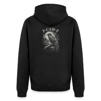 F-Caw-F Corbeau Corbeau Humour Gothique Noir Gothique Drôle - Veste à capuche bio Premium Unisexe - noir - Dos - Nico (187cm)