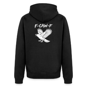 F-Caw-F Corbeau Corbeau Humour Gothique Noir Gothique Drôle - Veste à capuche bio Premium Unisexe - noir - Dos - Nico (187cm)