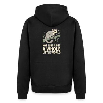 Sugar Glider Mom Exotischer Haustierliebhaber - Unisex Premium Bio Zip Hoodie - Schwarz - Hinten - Nico (187cm)