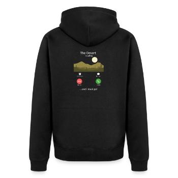 Appel désertique nature Aventure Sauvage - Veste à capuche bio Premium Unisexe - noir - Dos - Nico (187cm)