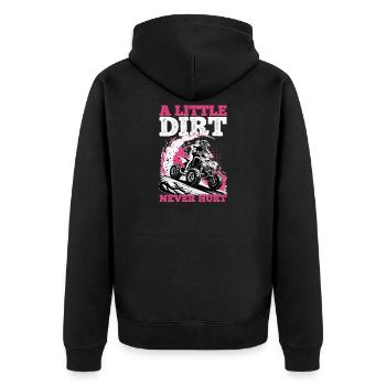 Quad ATV Woman Girl Four Wheeler - Unisex Premium Organic Zip Hoodie - black - Back - Nico (187cm)