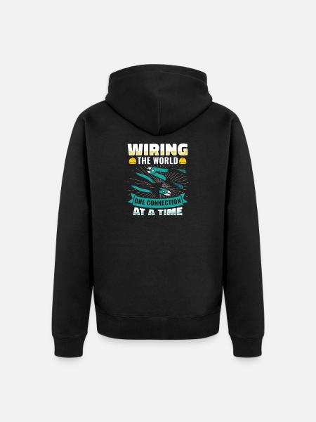 Electrician, Electronics Technician, Electrician - Unisex Premium Organic Zip Hoodie - black