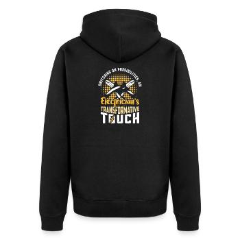 Electrician, Electronics Technician, Electrician - Unisex Premium Organic Zip Hoodie - black - Back - Nico (187cm)