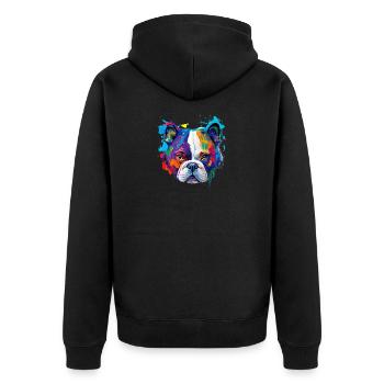 Caniche coloré amour Pop Art Amour des chiens - Veste à capuche bio Premium Unisexe - noir - Dos - Nico (187cm)