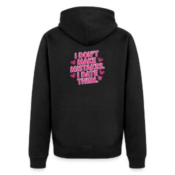 I Don't Make Mistakes I Date Them Ex Freund Dating - Unisex Premium Bio Zip Hoodie - Schwarz - Hinten - Nico (187cm)