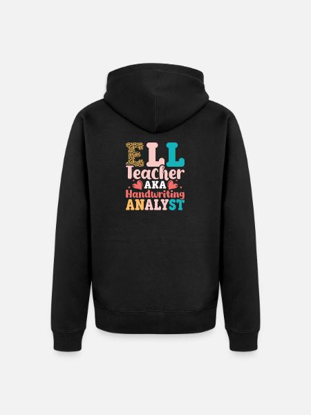 ELL-Lehrer englische Sprache - Unisex Premium Bio Zip Hoodie - Schwarz