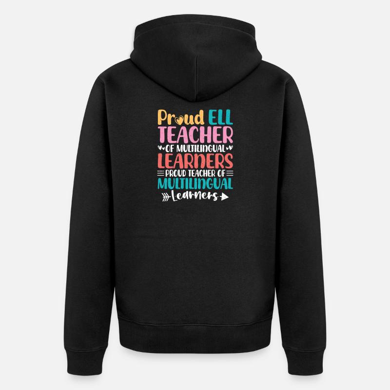 Professeur ELL Langue anglaise - Veste à capuche bio Premium Unisexe - noir