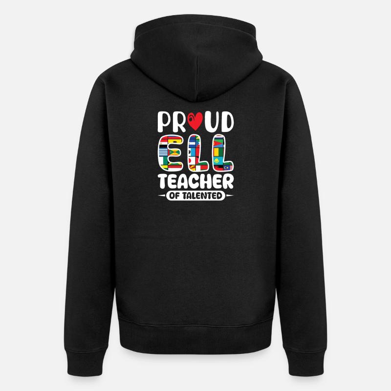 Professeur ELL Langue anglaise - Veste à capuche bio Premium Unisexe - noir