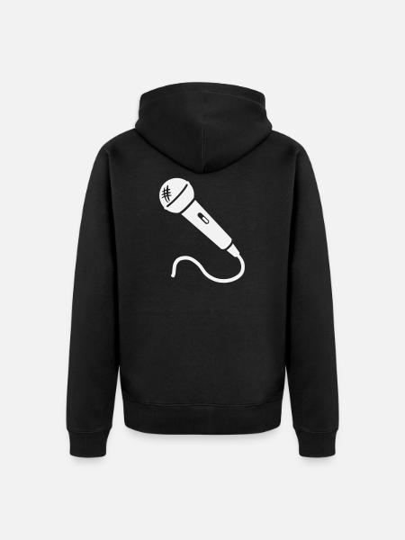Microphone Karaoke Musician Singer Microphone Singing - Unisex Premium Organic Zip Hoodie - black