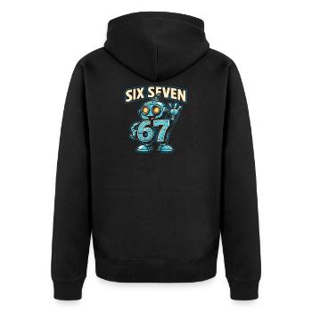 Six Seven 67 Robot Robot Brainrot italien Humour - Veste à capuche bio Premium Unisexe - noir - Dos - Nico (187cm)