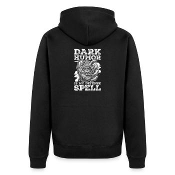 L’humour noir est mon sort de défense Humour Dunkler - Veste à capuche bio Premium Unisexe - noir - Dos - Nico (187cm)
