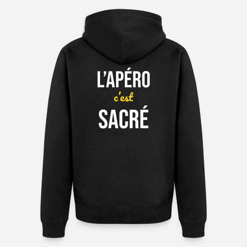 L'Apéro c'est Sacré - Veste à capuche bio Premium Unisexe - noir