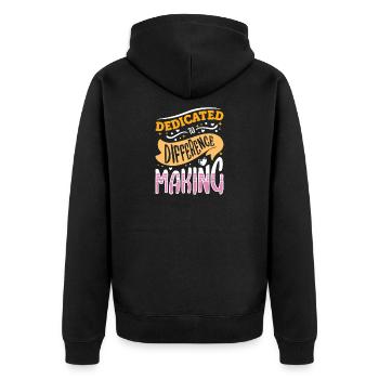 Geschenke für ESE-Lehrer - Unisex Premium Bio Zip Hoodie - Schwarz - Hinten - Nico (187cm)