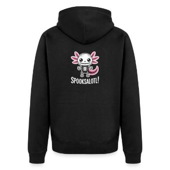 Süßes Spuk-Skelett mit Flügeln - Unisex Premium Bio Zip Hoodie - Schwarz - Hinten - Nico (187cm)