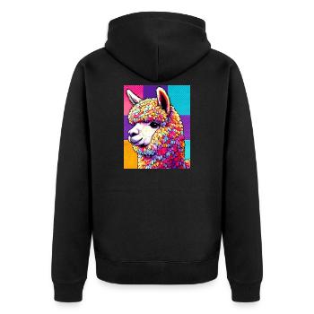 Alpaga - Veste à capuche bio Premium Unisexe - noir - Dos - Nico (187cm)