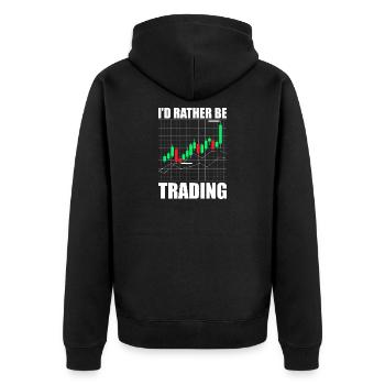 Je préférerais trader en bourse - Veste à capuche bio Premium Unisexe - noir - Dos - Nico (187cm)