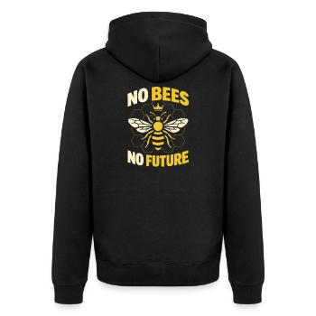 Queen Bee - Vintage Beekeeper Gift - Unisex Premium Organic Zip Hoodie - black - Back - Nico (187cm)