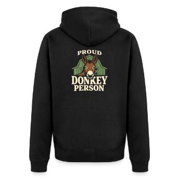 Esel-liebhaber Esel Lustiger Esel Bauernhoftier - Unisex Premium Bio Zip Hoodie - Schwarz - Hinten - Nico (187cm)