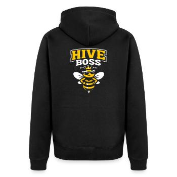  Lustige Biene Imker König - Unisex Premium Bio Zip Hoodie - Schwarz - Hinten - Nico (187cm)