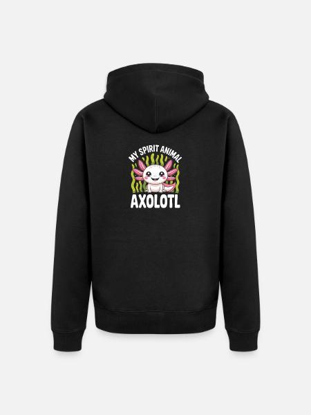 Mein Geisttier-Axolotl - Unisex Premium Bio Zip Hoodie - Schwarz