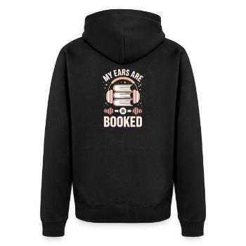 Les oreilles des amoureux des livres audio sont réservées - Veste à capuche bio Premium Unisexe - noir - Dos - Nico (187cm)