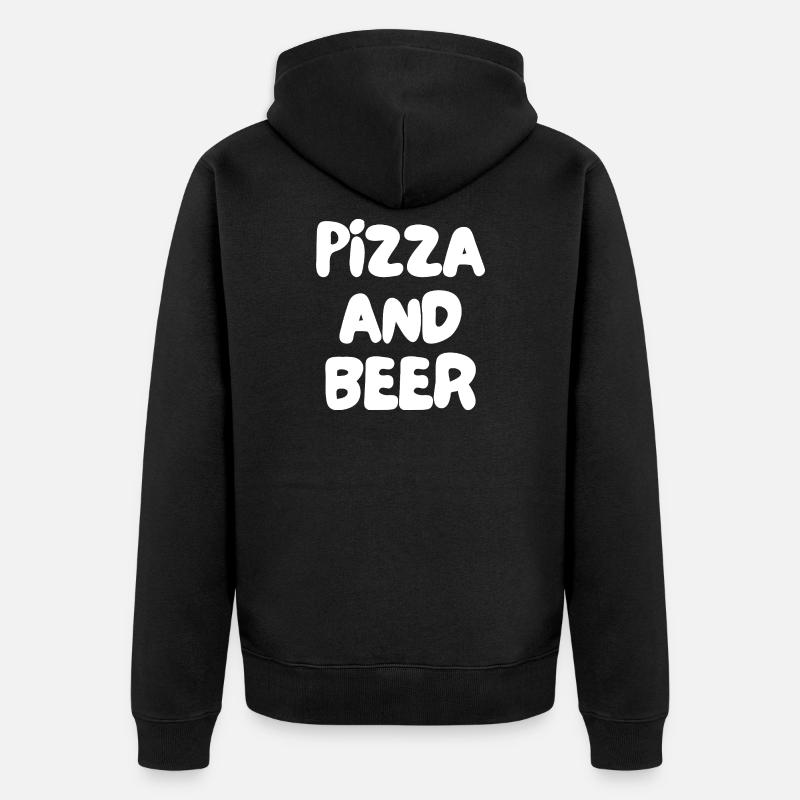 pizza et bière - Veste à capuche bio Premium Unisexe - noir