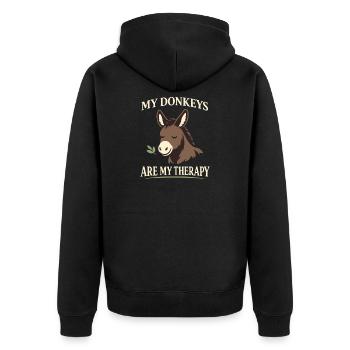 Amant des ânes Âne Animal drôle d’âne - Veste à capuche bio Premium Unisexe - noir - Dos - Nico (187cm)