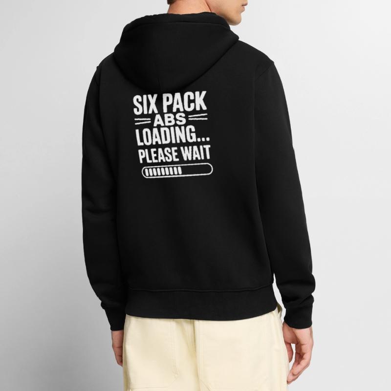 Six Pack Abs Loading... Please Wait Unisex Premium Organic Zip Hoodie