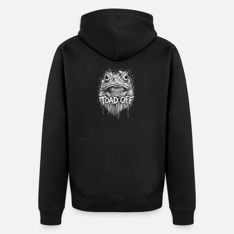 Toad Off Internet Meme Frog - Unisex Premium Organic Zip Hoodie - black