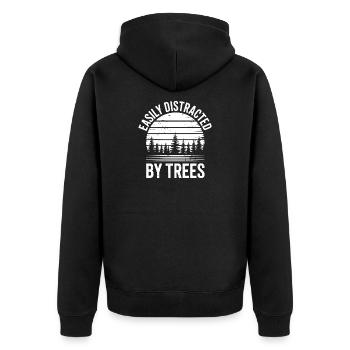 Tree Sayings Tree Funny Trees Gift - Unisex Premium Organic Zip Hoodie - black - Back - Nico (187cm)
