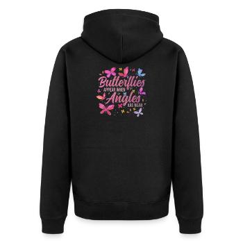 Inspiring Butterfly Monarch Butterfly Garden - Unisex Premium Organic Zip Hoodie - black - Back - Nico (187cm)