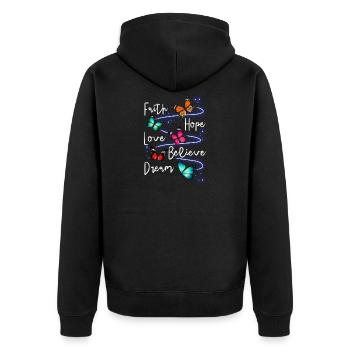 Inspiring Butterfly Monarch Butterfly Garden - Unisex Premium Organic Zip Hoodie - black - Back - Nico (187cm)