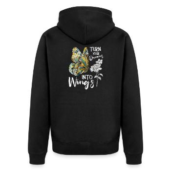 Inspiring Butterfly Monarch Butterfly Garden - Unisex Premium Organic Zip Hoodie - black - Back - Nico (187cm)