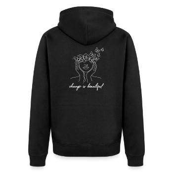 Inspiring Butterfly Monarch Butterfly Garden - Unisex Premium Organic Zip Hoodie - black - Back - Nico (187cm)