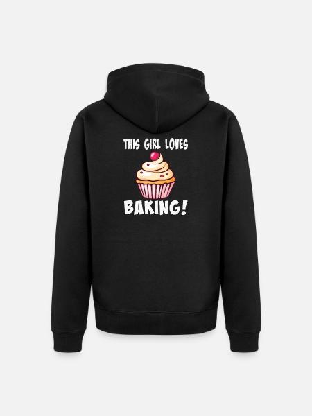 Cake Lover Cinnamon Cupcake - Unisex Premium Organic Zip Hoodie - black