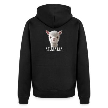 Almama Sweet Alpaca Mom Mother's Day Llama Mom Mom - Unisex Premium Organic Zip Hoodie - black - Back - Nico (187cm)