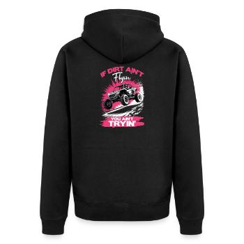 UTV Off Road Girl Woman 4 Wheeler Side by side - Unisex Premium Organic Zip Hoodie - black - Back - Nico (187cm)