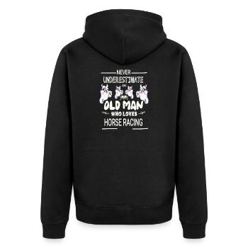 Norwegian Says No Funny Naughty Horse - Unisex Premium Organic Zip Hoodie - black - Back - Nico (187cm)